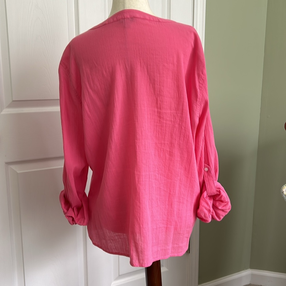 Talbots cotton blouse size Lp Pink - Picture 2 of 2
